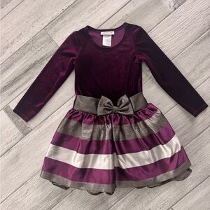 Bonnie Jean Velour Fit & Flair Dress - size 5